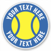 stickers de vinyle de balle de tennis avec texte p (Devant)