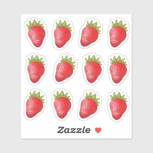 Stickers de vinyle de fraise (Feuille)