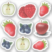 Stickers de vinyle de fruits mélangés (Devant)