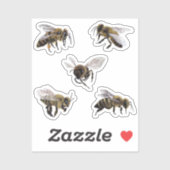 Stickers de vinyle des abeilles de miel (Feuille)