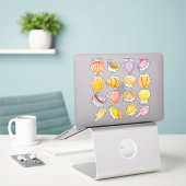 Stickers de vinyle des coquillages d'aquarelle (Ordinateur portable sur le bureau)