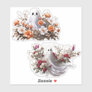 Stickers de vinyle Fantôme et Fleurs Personnaliser
