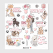Stickers de vinyle maman chien (Feuille)