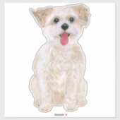 Stickers De Vinyle Morkie Custom-Cut Extra Large (Feuille)