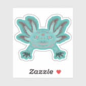 Stickers de vinyle Pastel Cute Axolotl (Feuille)