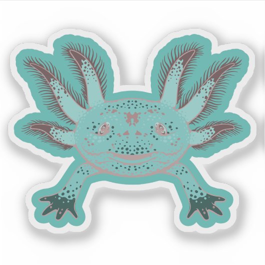 Stickers de vinyle Pastel Cute Axolotl (Devant)
