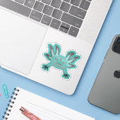Stickers de vinyle Pastel Cute Axolotl (Ordinateur portable avec iPhone)