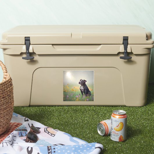 Stickers de vinyle Pitbull noir (Glacière)