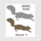 Stickers de vinyle pour écureuils Brown et gris (Feuille)