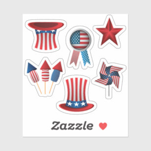 Stickers de vinyle scrapbook Patriotic American sy