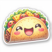 Stickers De Vinyle Taco Coupé Sur Mesure (Devant)