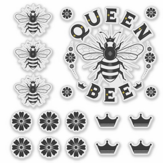 Stickers de vinyle transparent Queen Bee (Devant)