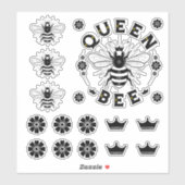 Stickers de vinyle transparent Queen Bee (Feuille)