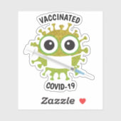 Stickers De Vinyle Vacciné Covid-19 Coupé Sur Mesu (Feuille)