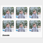 Stickers de voeux de Noël carré Ajouter photo (Feuille)