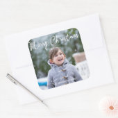 Stickers de voeux de Noël carré Ajouter photo (Enveloppe)