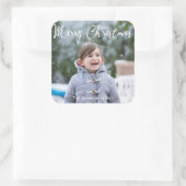 Stickers de voeux de Noël carré Ajouter photo (Sac)