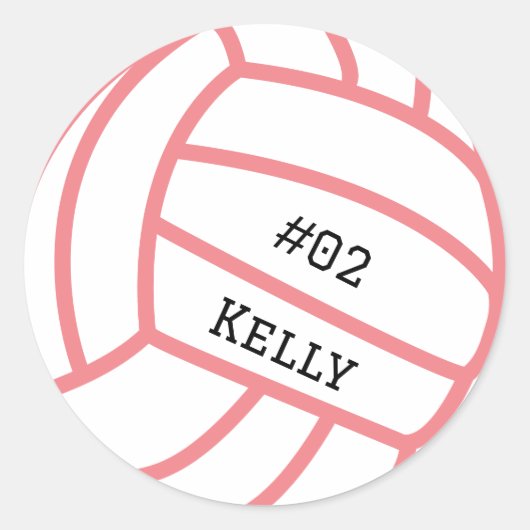 Stickers de volley-ball rose personnalisé (Devant)