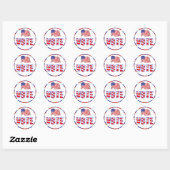 Stickers de vote Red White and Blue American Flag (Feuille)