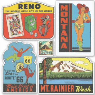 Stickers de voyage de style Vintage des États-Unis