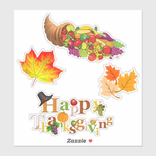 Stickers Decal Thanksgiving (Feuille)