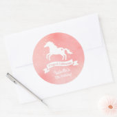 Stickers Décor White Unicorn Girls Birthday Party (Enveloppe)