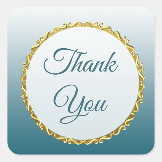 Stickers Dégradé bleu ardoise et Merci or (Devant)