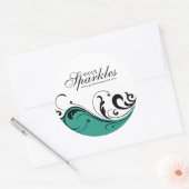 Stickers d'emballage bleu caraïbe élégant (Enveloppe)