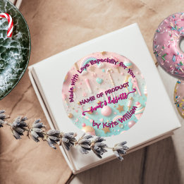 Stickers d'emballage Pastel Drip Cookie et Dessert