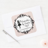 Stickers D'Emballage Silhouette Fille Cupcake (Enveloppe)