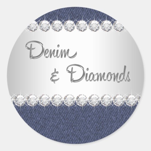 Stickers Denim et Diamonds élégant (Devant)