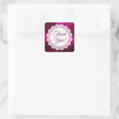 Stickers dentelle blanche Merci et magenta (Sac)