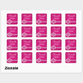 Stickers dentelle Merci violet blanc / Sceau (Feuille)
