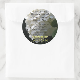 Stickers d'entreprise artisanal White Hydrangea