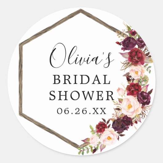 Stickers d'enveloppe Boho Burgundy Favoriser (Devant)