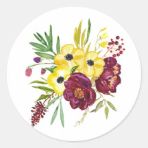 Stickers d'enveloppe florale aquarelle