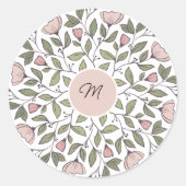 Stickers d'enveloppes de monogramme floral sur mes (Devant)