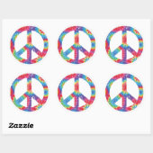 Stickers des signes de paix - Rainbow Hippie Desig (Feuille)