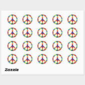 Stickers des signes de paix - Rainbow Hippie Desig (Feuille)