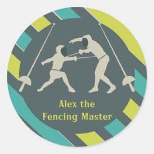 Stickers d'escrime bleu et jaune Favoriser