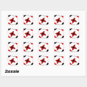 Stickers design Fleur Rouge et Noir - Art by Kids (Feuille)