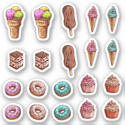 Stickers dessert (Voorkant)