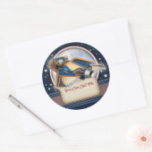 Stickers d'étiquette de nom de fusée Retro (Enveloppe)