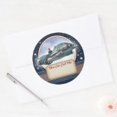 Stickers d'étiquette de nom de fusée Retro Flying (Enveloppe)
