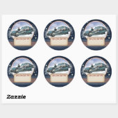 Stickers d'étiquette de nom de fusée Retro Flying (Feuille)