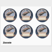 Stickers d'étiquette Retro Future Airship Name (Feuille)