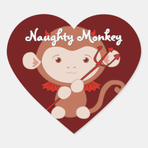 Stickers Devil Monkey Heart