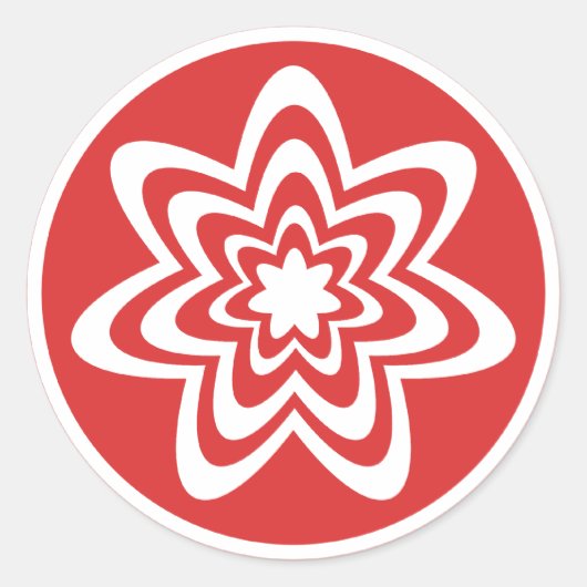 Stickers d'explosion florale, Rouge brillant (Devant)