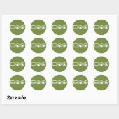 Stickers d'Halloween Boo, vert et blanc (Feuille)