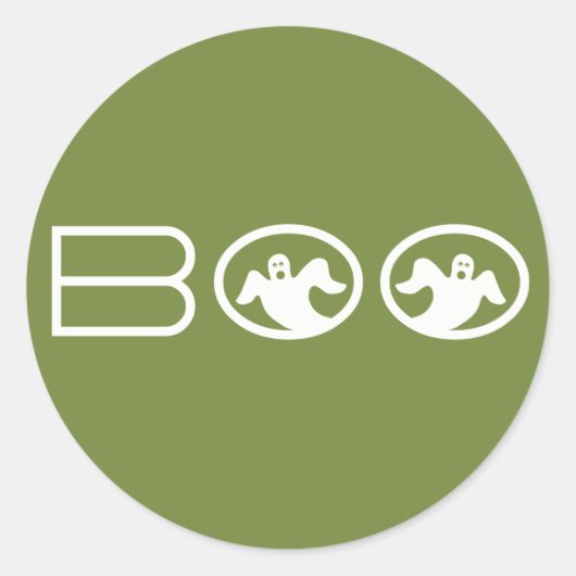Stickers d'Halloween Boo, vert et blanc (Devant)